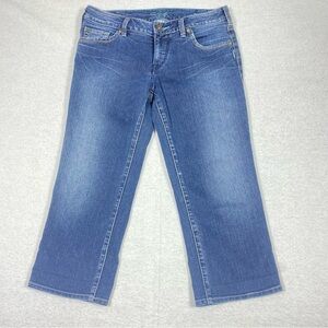 Silver Jeans Aiko Capri Women’s 30 Blue Cropped Low Rise Stretch Casual Denim